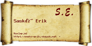 Saskó Erik névjegykártya
