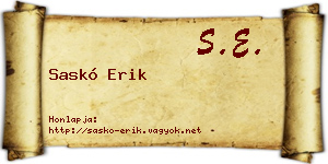 Saskó Erik névjegykártya